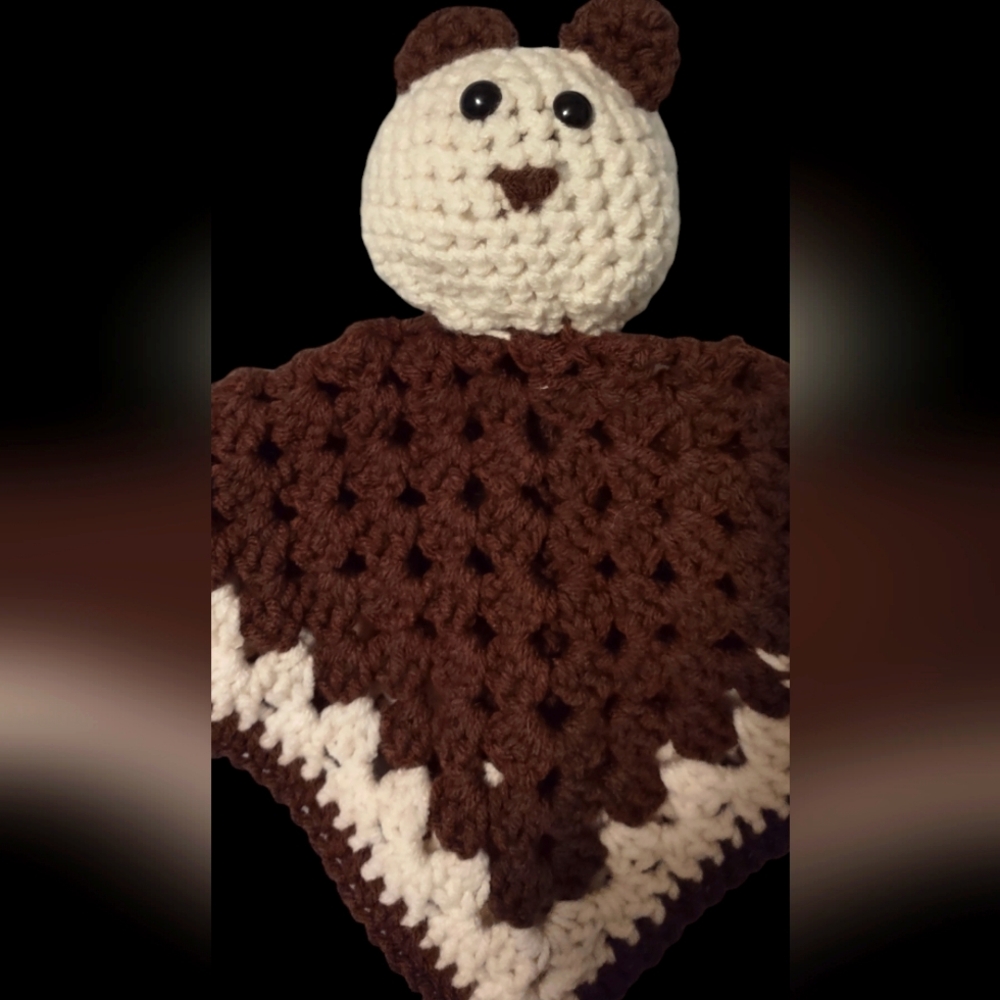 Crochet Blanket Buddy cuddle Bear